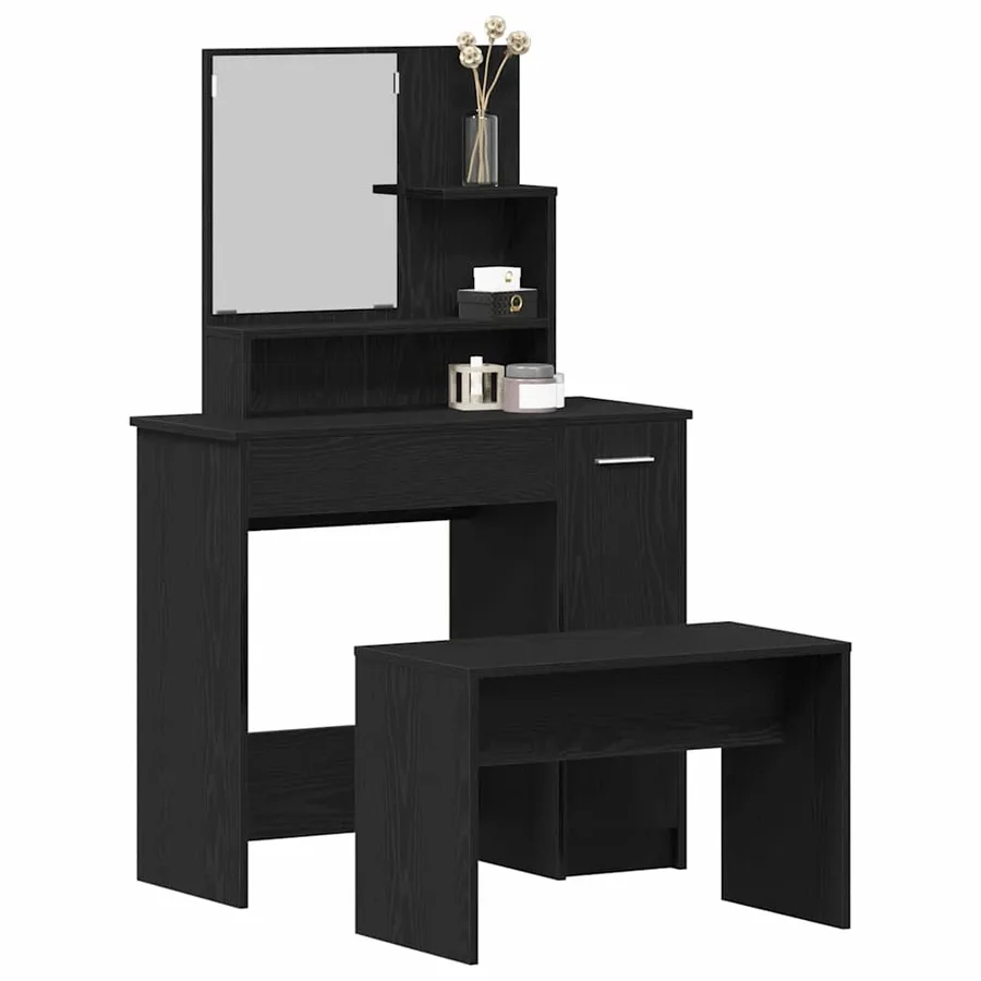 Ensemble de Coiffeuse 2 pcs Chêne noir Bois d'ingénierie - 3