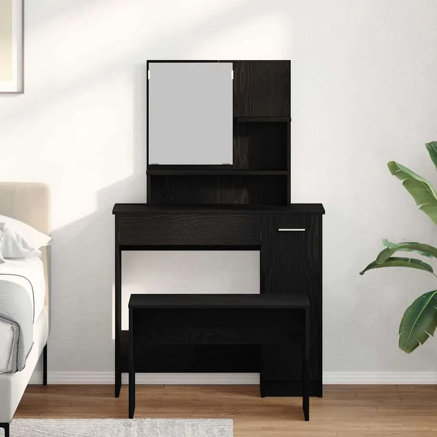 Ensemble de Coiffeuse 2 pcs Chêne noir Bois d'ingénierie - 4
