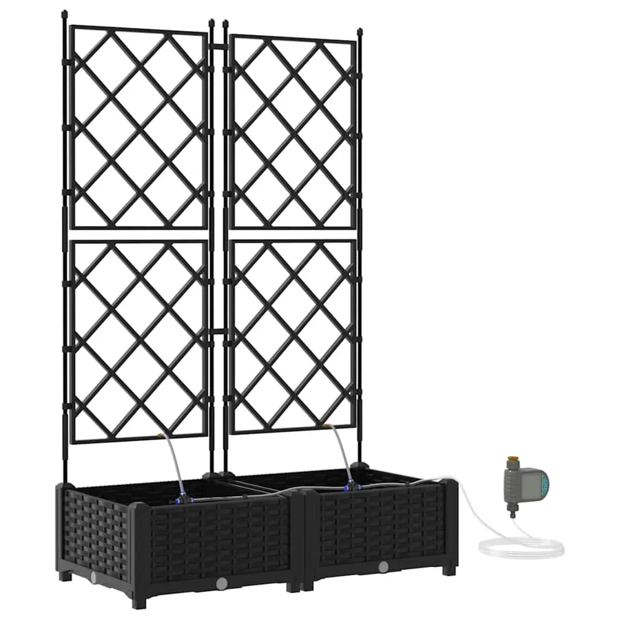 Cache-pot de jardin 2 pc Noir 80 x 40 x 126 cm PP - 2