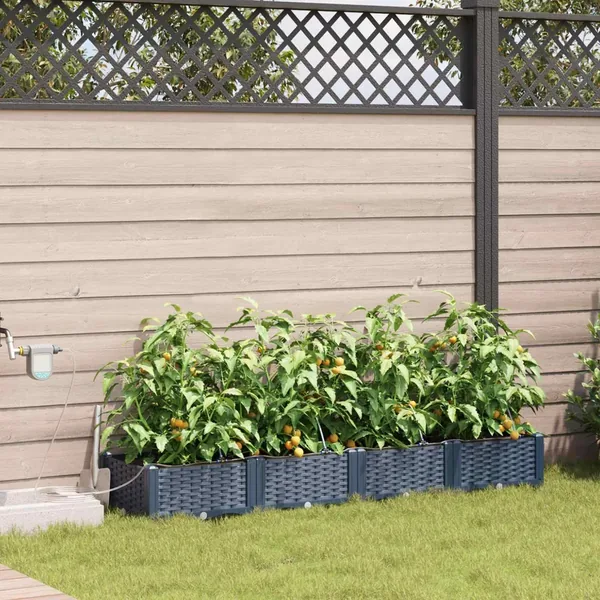 Cache-pot de jardin 4 pc Gris 160 x 40 x 22 cm PP