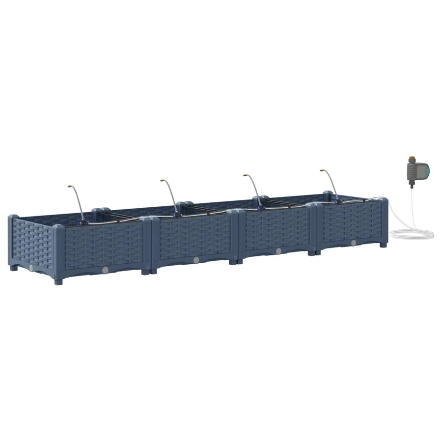 Cache-pot de jardin 4 pc Gris 160 x 40 x 22 cm PP - 2