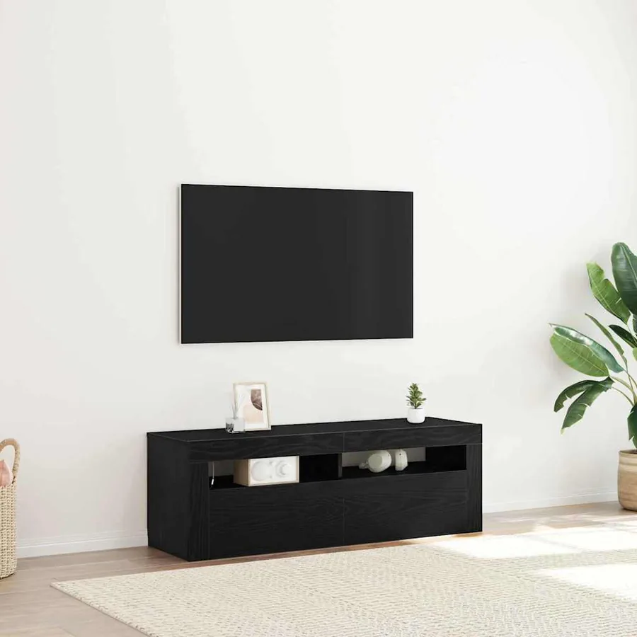 Meuble TV Chêne noir 120 x 35 x 40 cm Bois d'ingénierie
