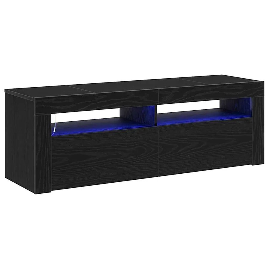 Meuble TV Chêne noir 120 x 35 x 40 cm Bois d'ingénierie - 2