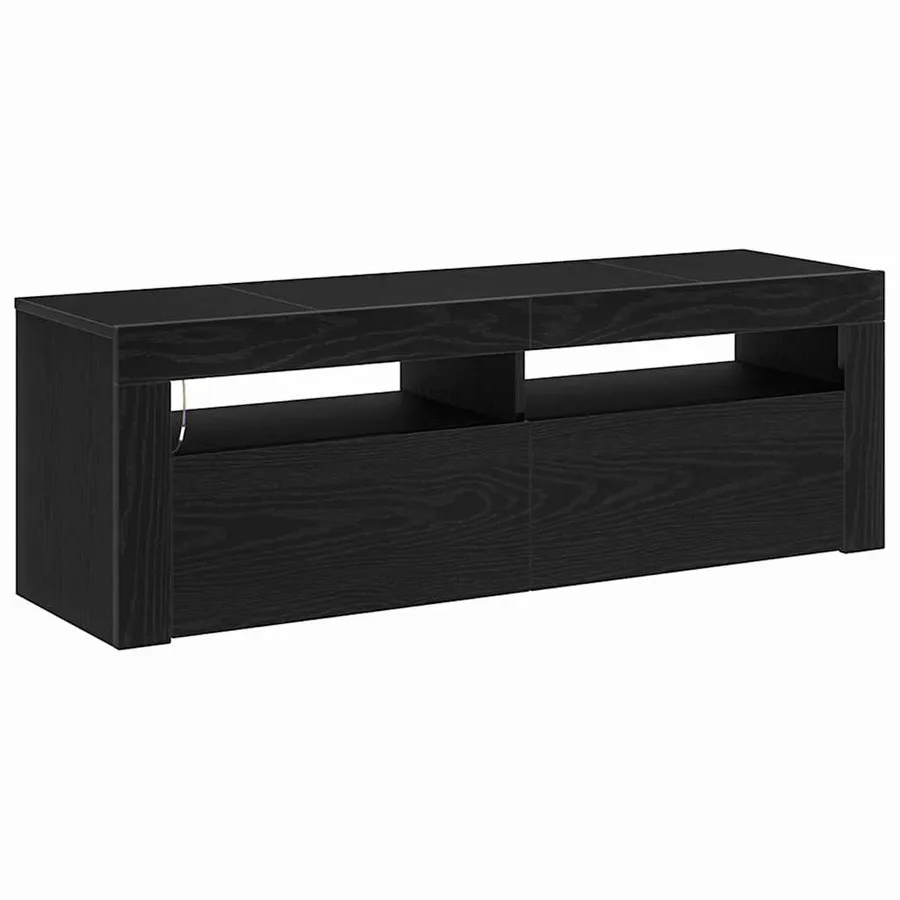 Meuble TV Chêne noir 120 x 35 x 40 cm Bois d'ingénierie - 6