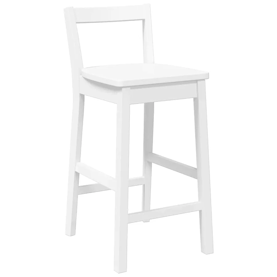 Tabourets de bar (lot de 2) en bois massif blanc et caoutchouc - 4