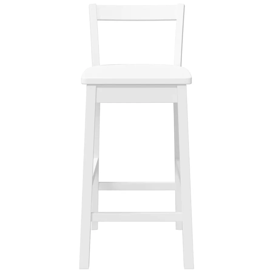 Tabourets de bar (lot de 2) en bois massif blanc et caoutchouc - 5