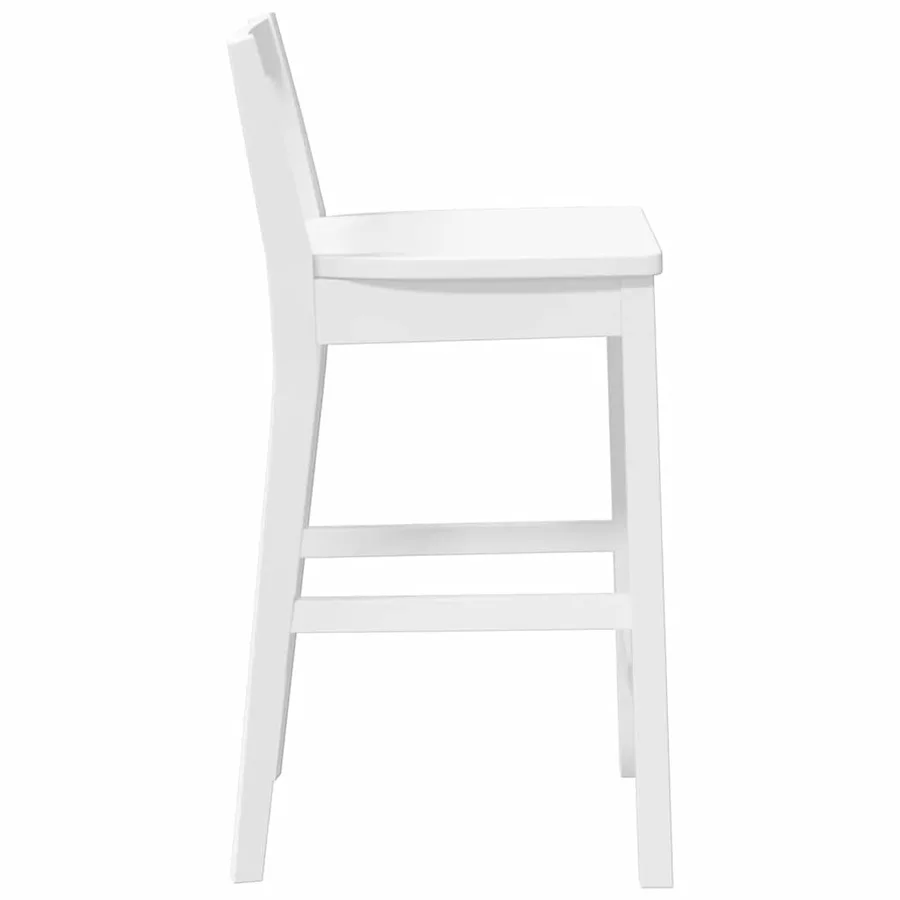 Tabourets de bar (lot de 2) en bois massif blanc et caoutchouc - 6