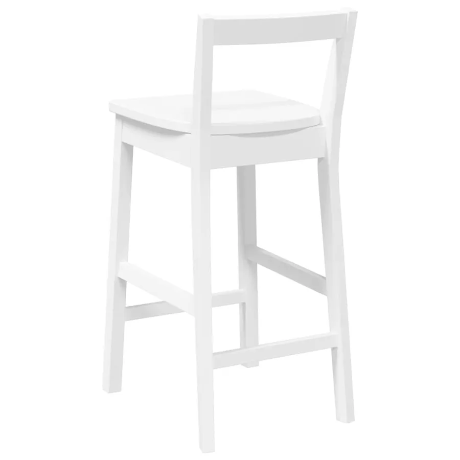 Tabourets de bar (lot de 2) en bois massif blanc et caoutchouc - 7