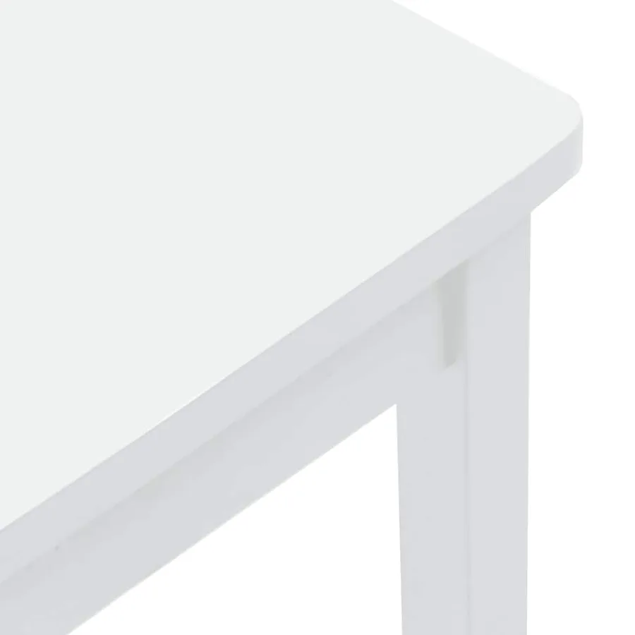 Tabourets de bar (lot de 2) en bois massif blanc et caoutchouc - 8