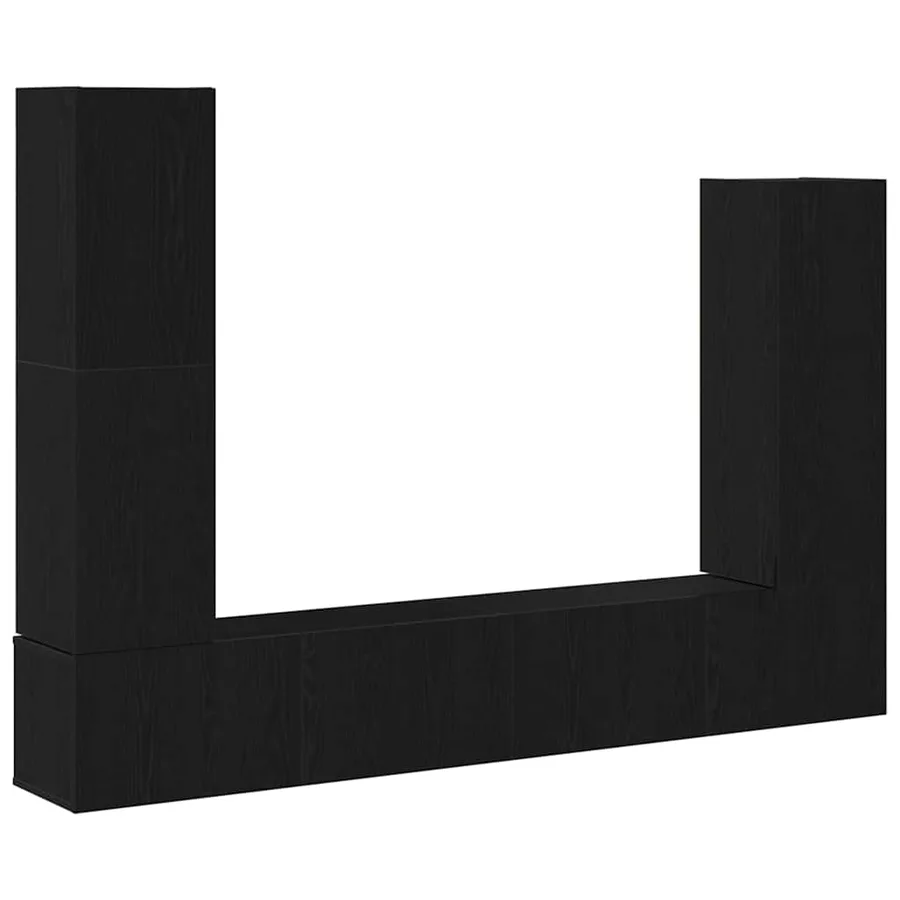 Ensemble meuble TV 6 pcs Chêne noir Bois d'ingénierie - 2
