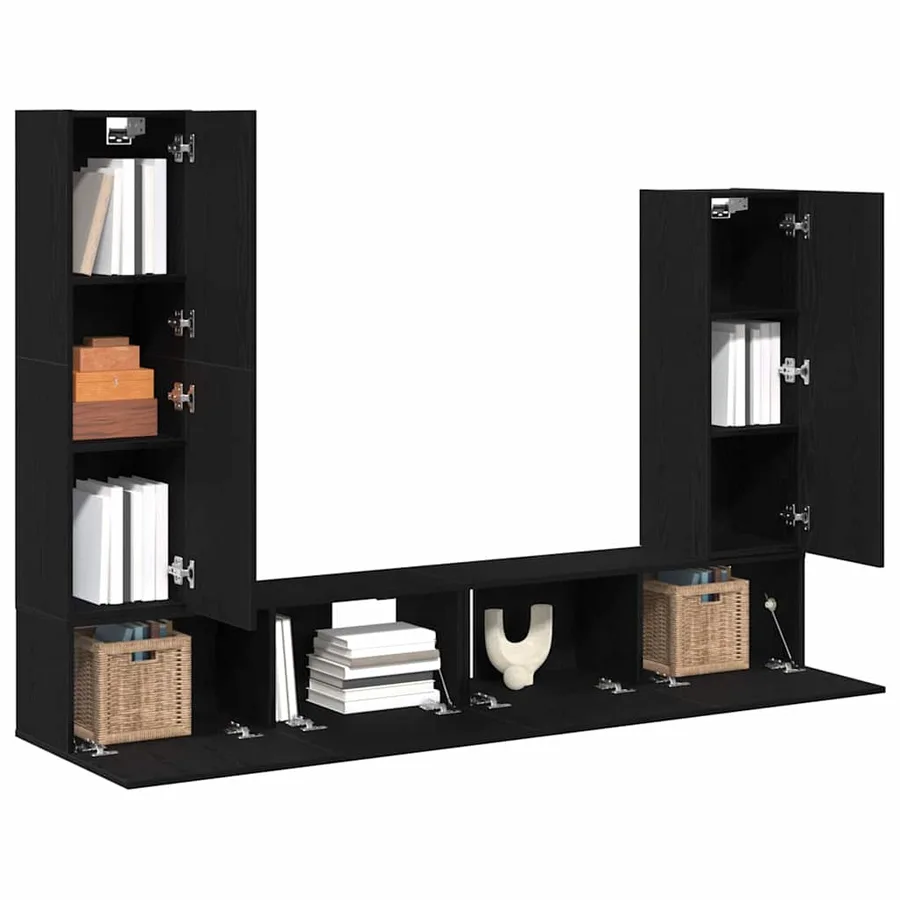 Ensemble meuble TV 6 pcs Chêne noir Bois d'ingénierie - 3