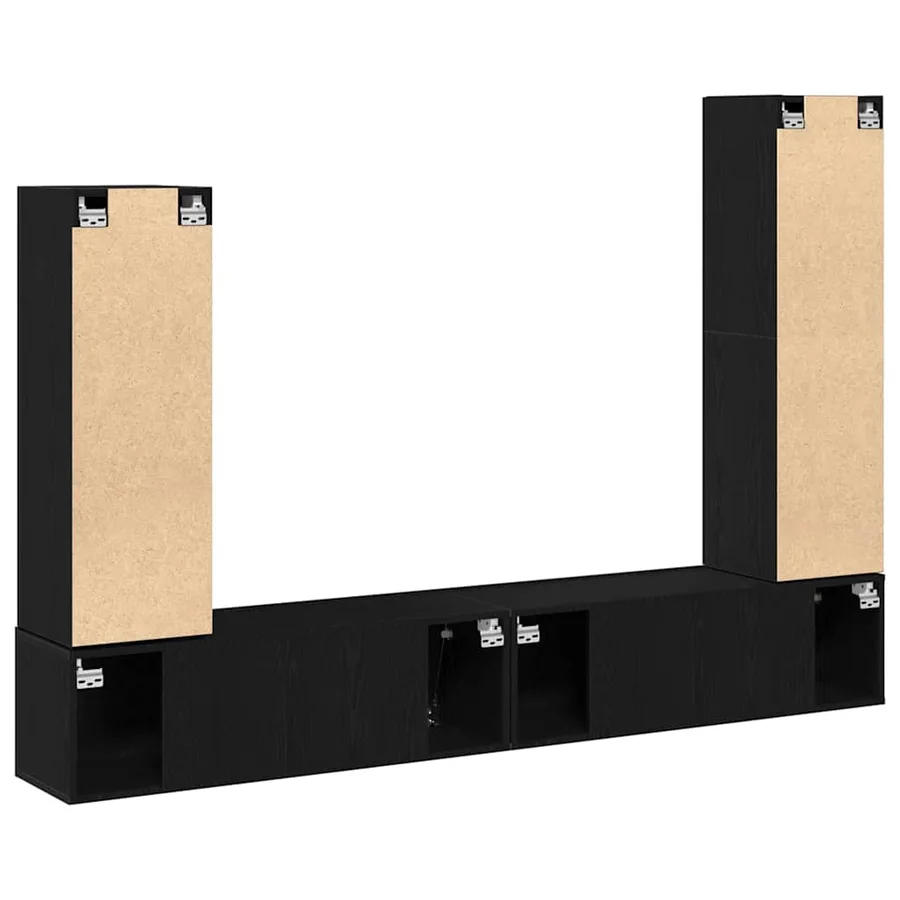Ensemble meuble TV 6 pcs Chêne noir Bois d'ingénierie - 7