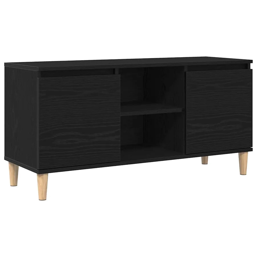 Meuble TV Chêne noir 102 x 35 x 50 cm Bois d'ingénierie - 2
