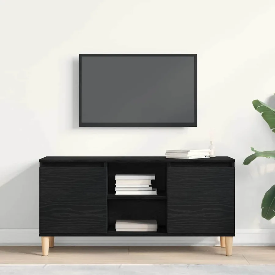 Meuble TV Chêne noir 102 x 35 x 50 cm Bois d'ingénierie - 4
