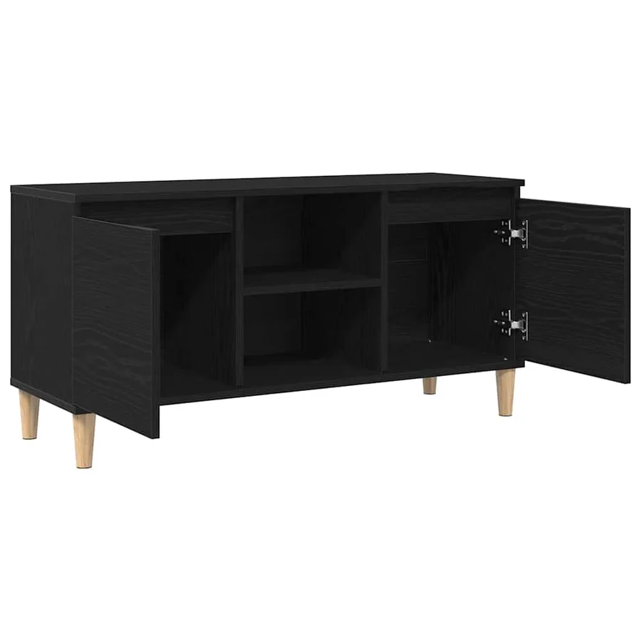 Meuble TV Chêne noir 102 x 35 x 50 cm Bois d'ingénierie - 5