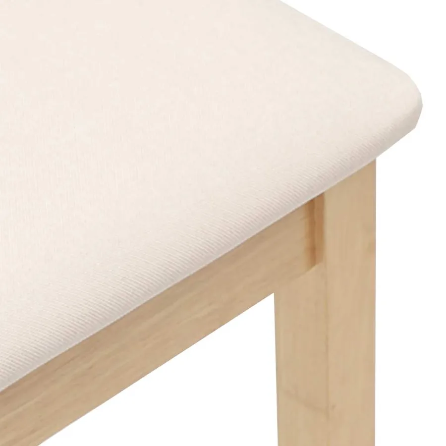Tabourets de bar avec coussins (2 pcs) en bois massif naturel et caoutchouc - 8