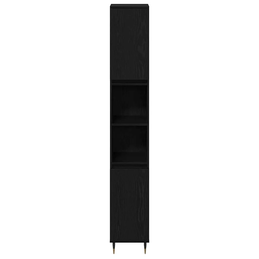 Cabinet de salle de bain avec porte Chêne noir 30 x 30 x 190 cm - 6