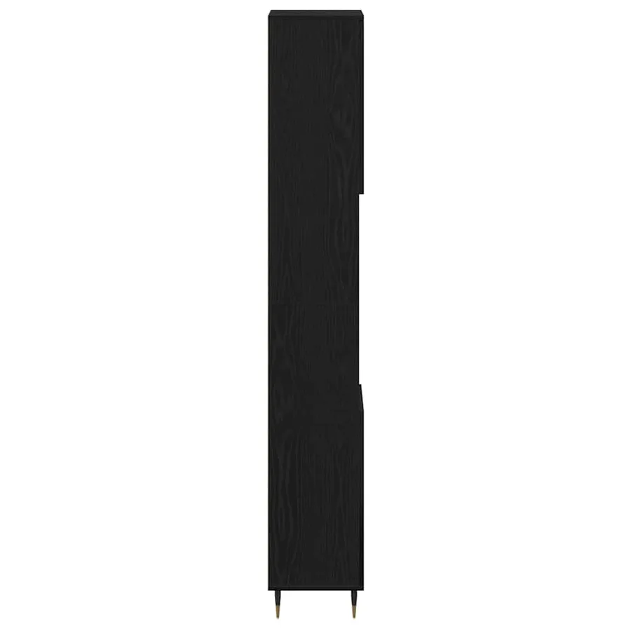 Cabinet de salle de bain avec porte Chêne noir 30 x 30 x 190 cm - 7