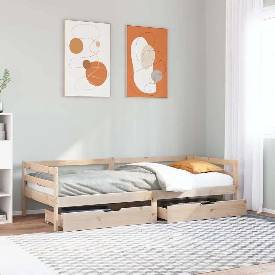Lit de jour avec tiroirs sans matelas 80x200 cm bois massif