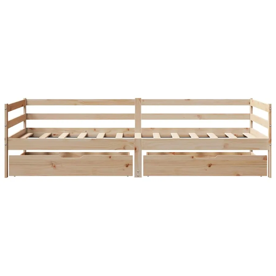 Lit de jour avec tiroirs sans matelas 80x200 cm bois massif - 4