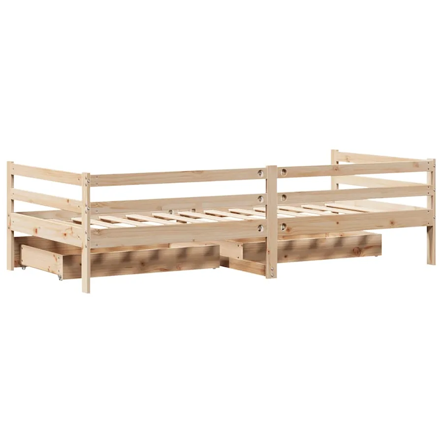 Lit de jour avec tiroirs sans matelas 80x200 cm bois massif - 8