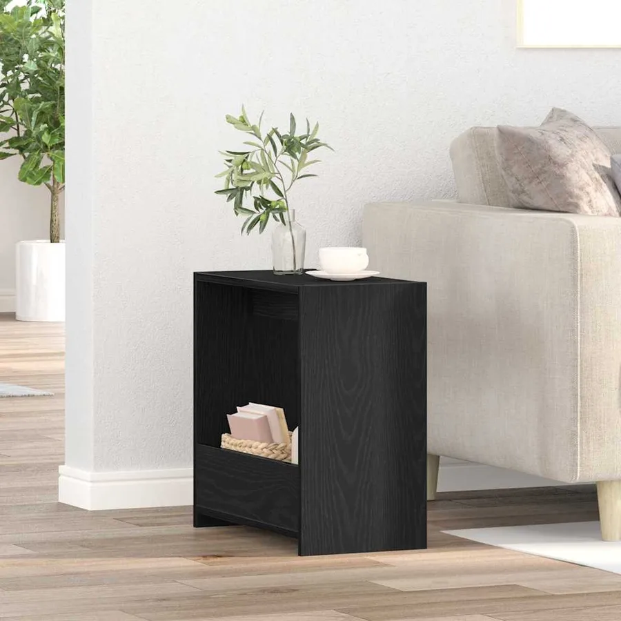 Table d'appoint Chêne noir 50 x 26 x 50 cm Bois d'ingénierie - 4