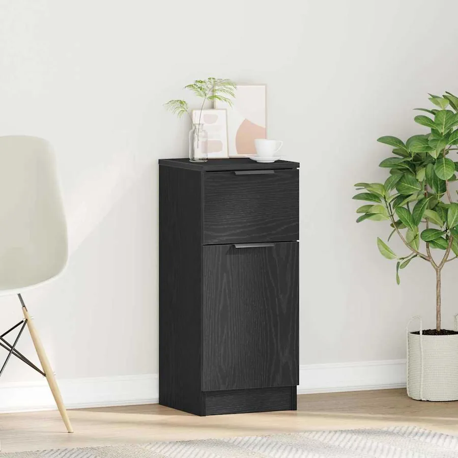 Buffet avec tiroir Chêne noir 30 x 30 x 70 cm Bois d'ingénierie