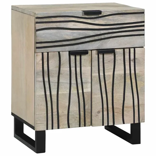 Table de chevet Blanc 50 x 33 x 60 cm Bois d'ingénierie