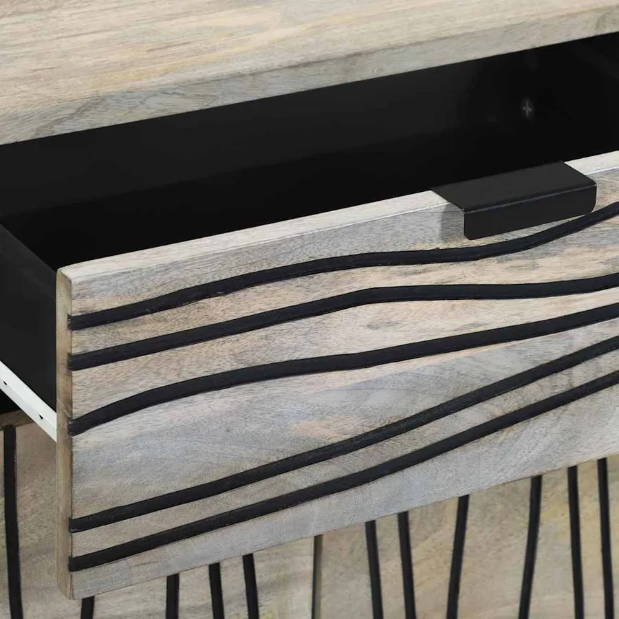 Table de chevet Blanc 50 x 33 x 60 cm Bois d'ingénierie - 7