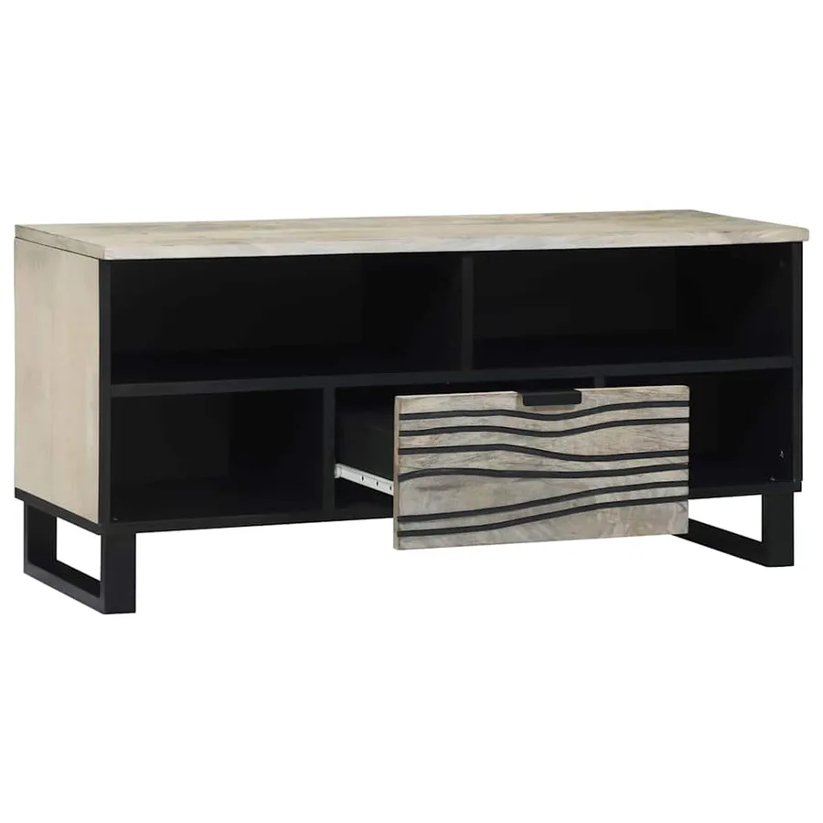 Unites TV avec tiroir Blanc 105 x 33 x 46 cm Bois d'ingénierie - 2