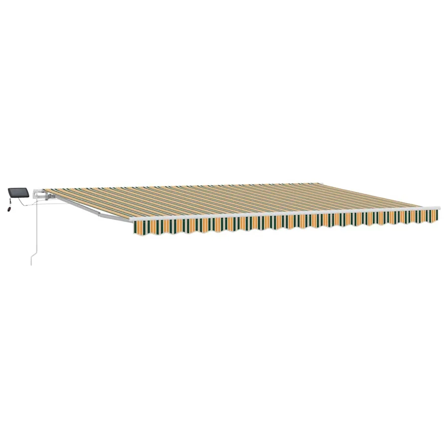Auvent rétractable Vert et jaune 500 × 350 cm - 2