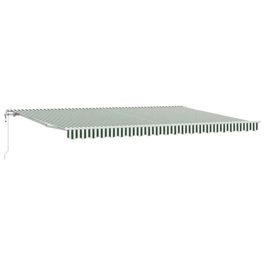 Auvent rétractable Vert et blanc 500 × 350 cm - 2
