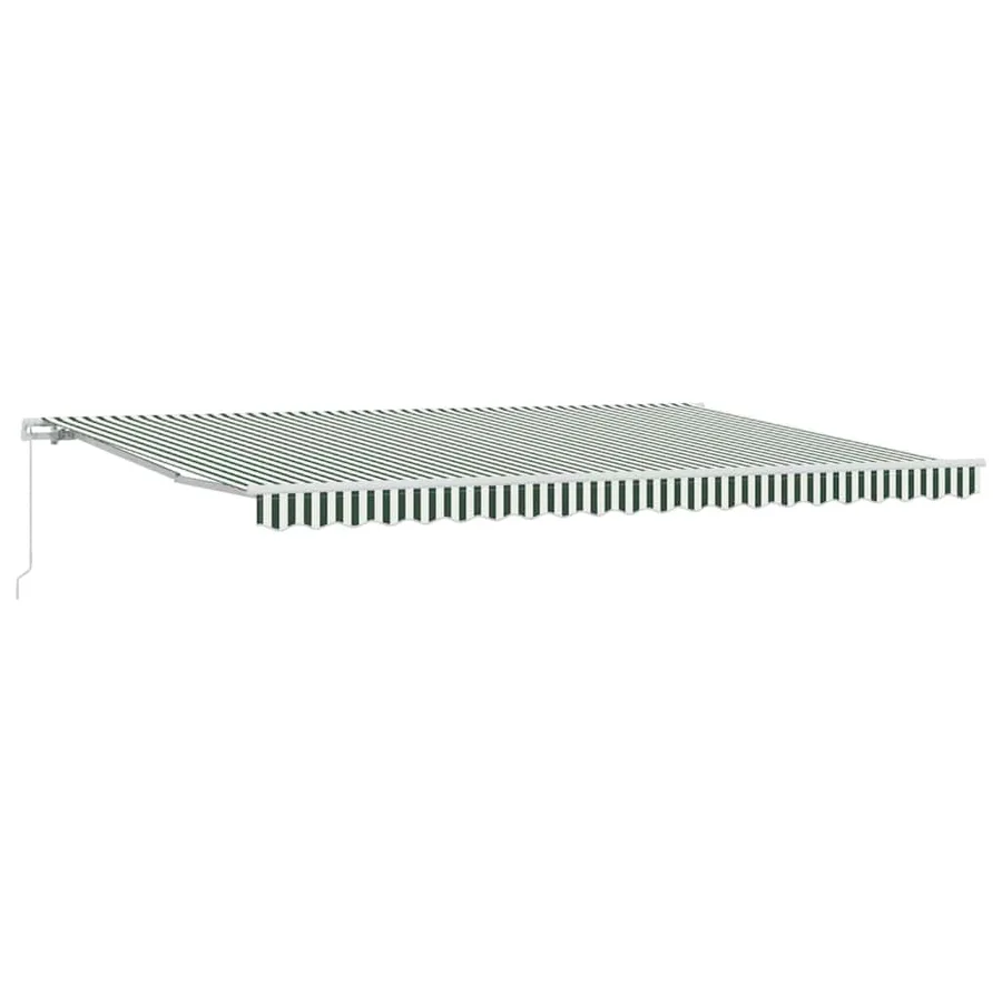 Auvent rétractable Vert et blanc 500 × 350 cm - 2