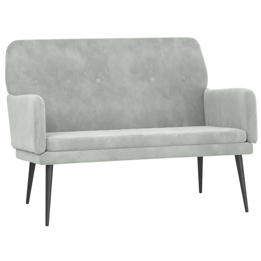 Banc Gris clair 108x79x79 cm Velours - 2