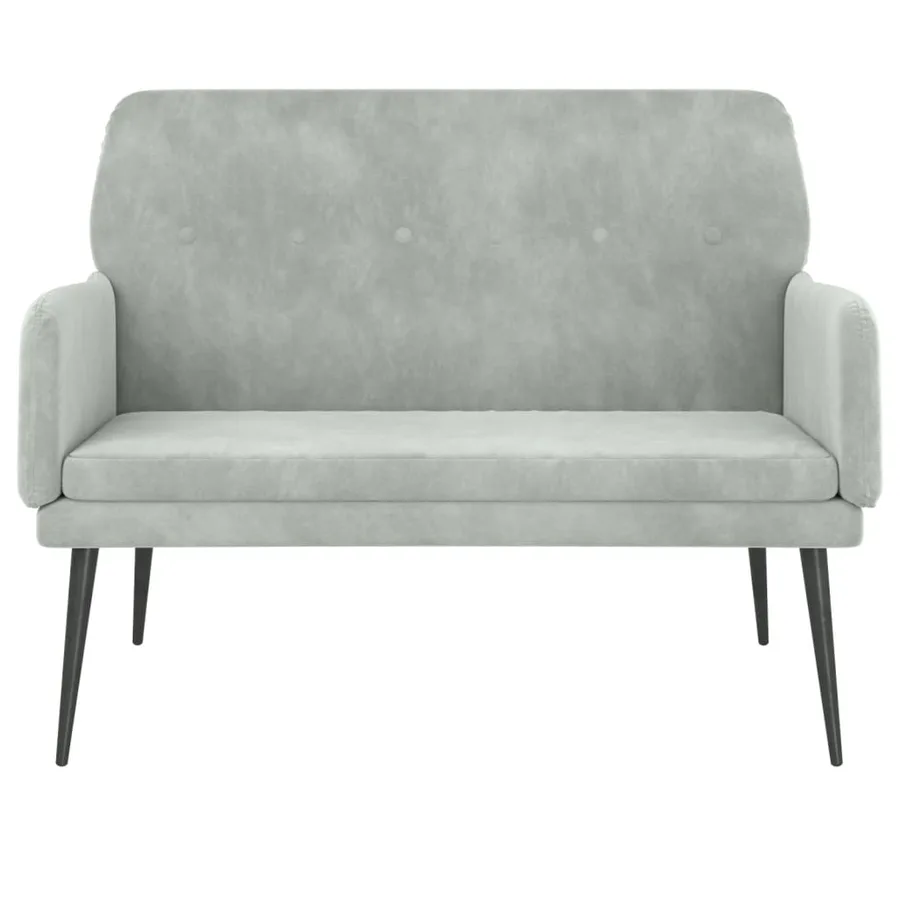 Banc Gris clair 108x79x79 cm Velours - 3