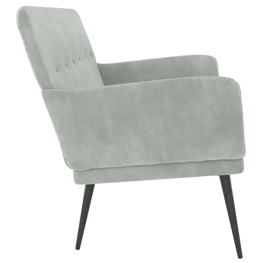 Banc Gris clair 108x79x79 cm Velours - 4