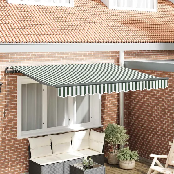 Auvent Rétractable Vert 300 x 200 cm tissu