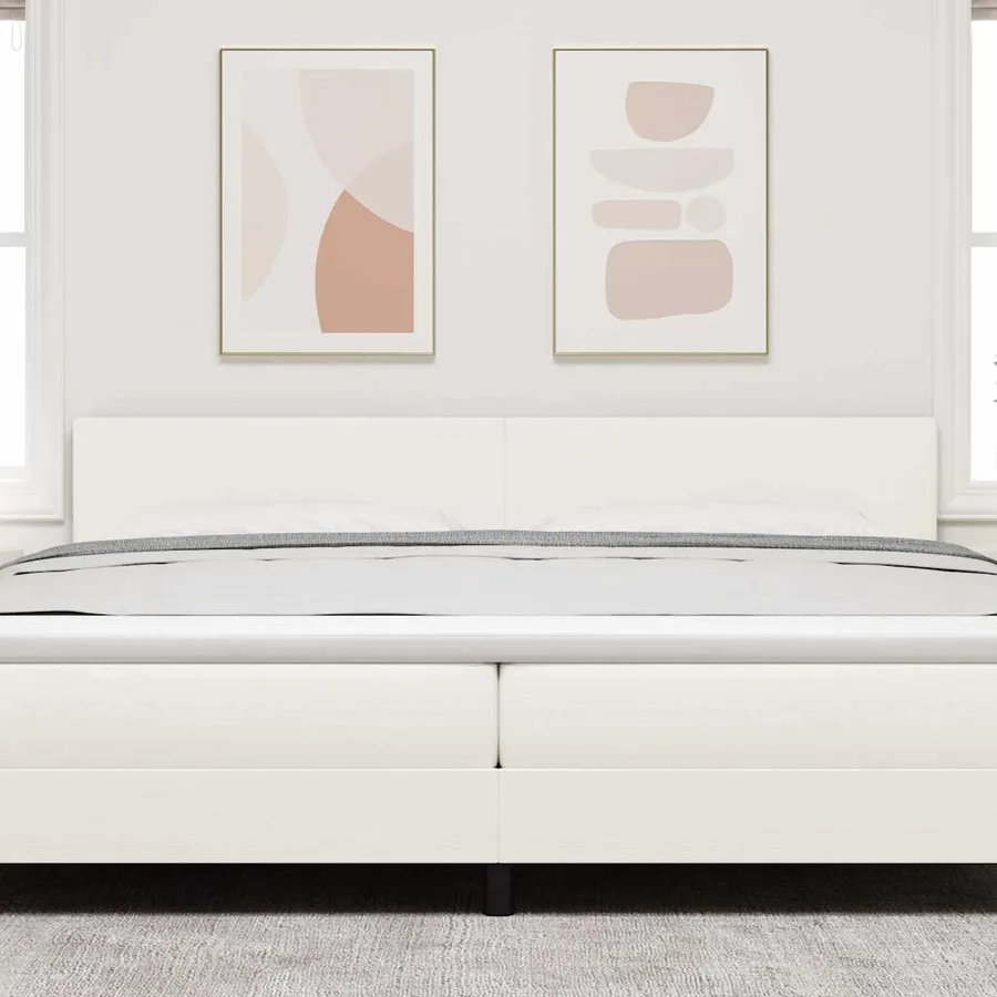 Tête de lit LED Crème 200 cm Tissu en velours côtelé - 3