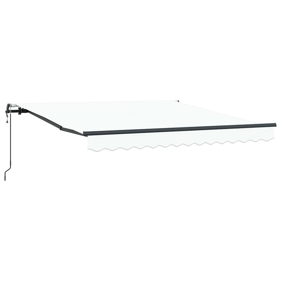 Auvent rétractable Blanc 300 x 250 cm Tissu et Aluminium - 2