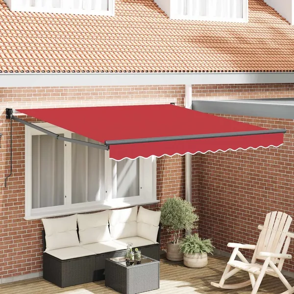 Auvent rétractable Rouge 300 x 250 x 165 cm