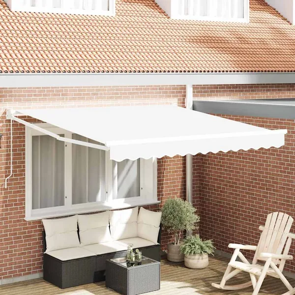 Auvent rétractable Blanc 350 x 250 cm