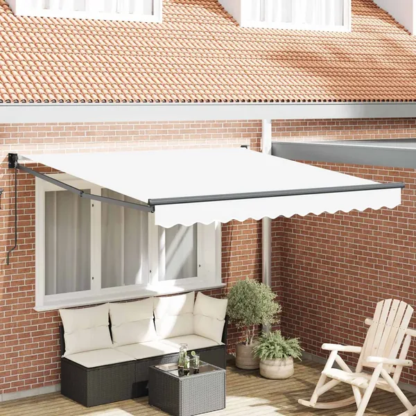 Auvent rétractable Blanc 350 x 250 cm