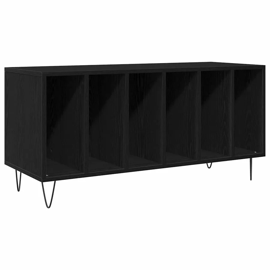 Meuble à vinyles Chêne noir 100 x 38 x 48 cm Bois d'ingénierie - 2