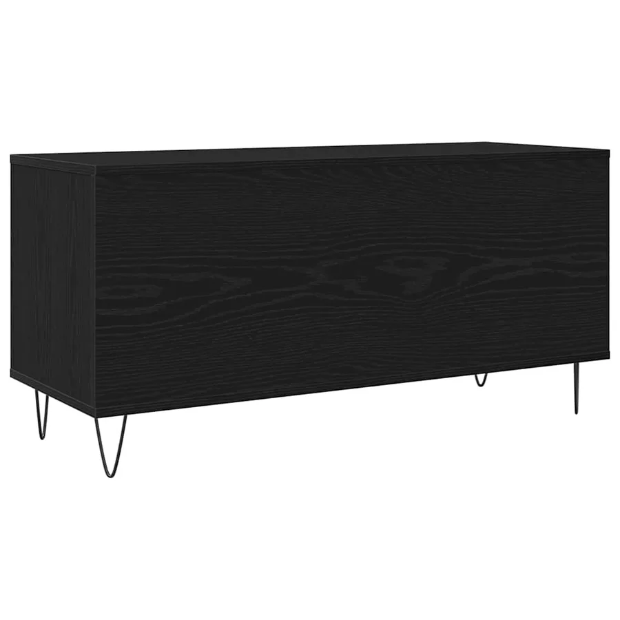 Meuble à vinyles Chêne noir 100 x 38 x 48 cm Bois d'ingénierie - 4