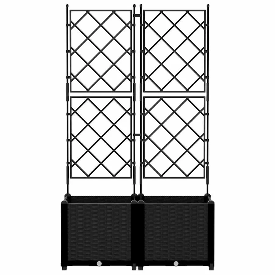 Cache-pot de jardin 2 pc Noir 80 x 40 x 143 cm PP - 5