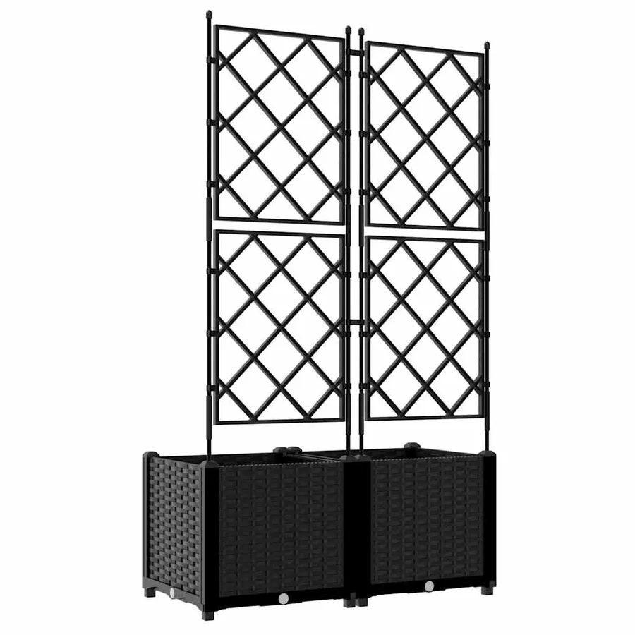 Cache-pot de jardin 2 pc Noir 80 x 40 x 143 cm PP - 7