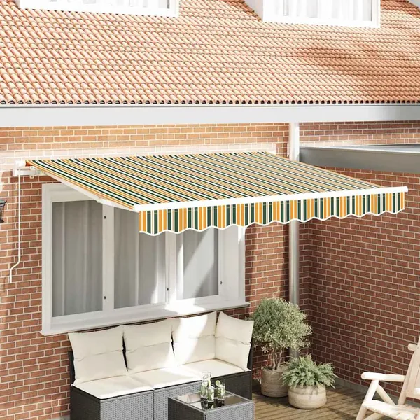 Toile de rechange pour auvent Vert et jaune 3 x 2,5 m Polyester