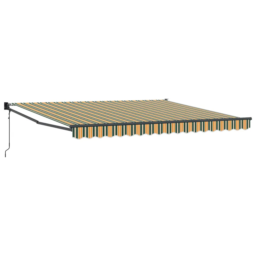 Auvent rétractable Vert et blanc 400 × 350 cm Polyester - 2