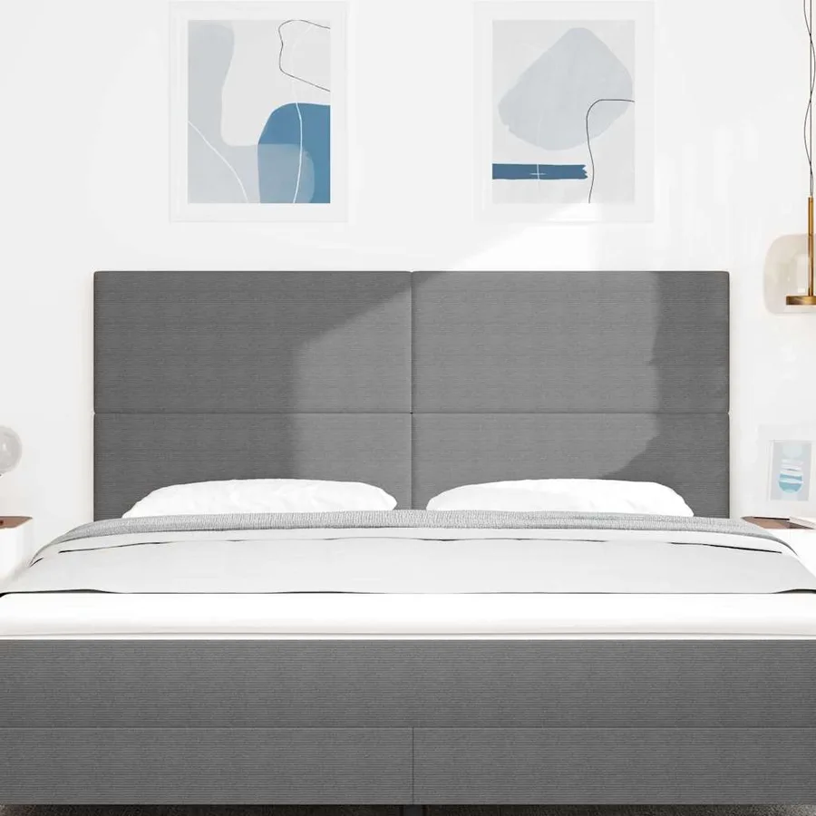 Tête de lit LED Gris clair 180 cm Tissu en velours côtelé - 3