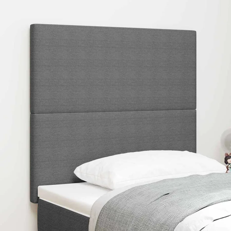 Tête de lit Gris clair 90 cm Tissu en velours côtelé